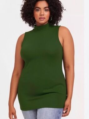Torrid Mock Neck K Eden Kelly Green Foxy Sleeveless Top NEW 5 / 28 Layer Tee